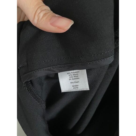 Talbots Pants Women's 10 Long Black Classic Wool Blend Side Zipper - Picture 11 of 12